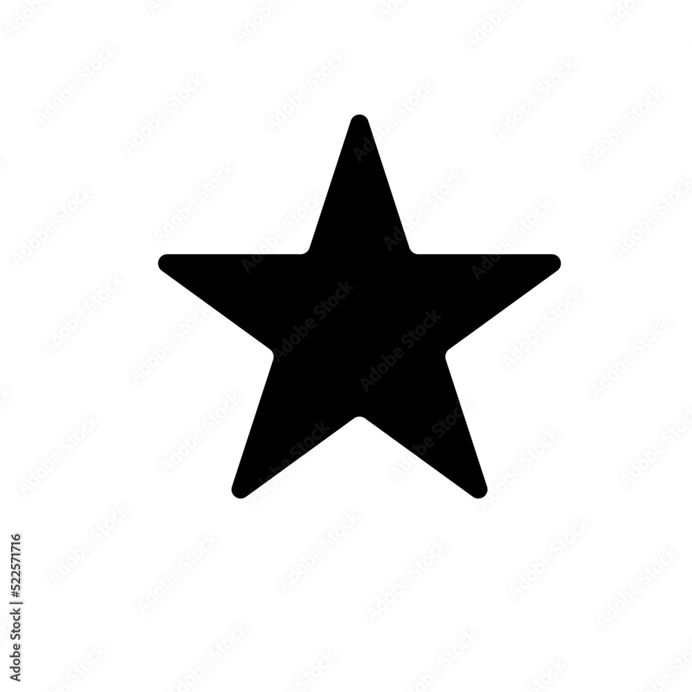 Star vector flat icon, star black silhouette isolated on white background. Star vector flat icon, star black silhouette isolated on white background.
