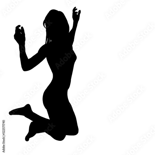  silhouette femme saut de joie sticker