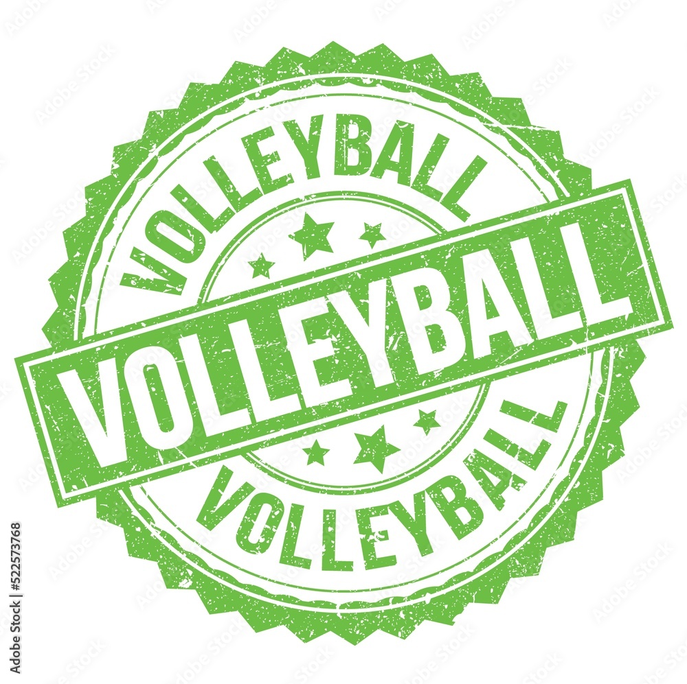 VOLLEYBALL text on green round stamp sign VOLLEYBALL text on green round stamp sign
