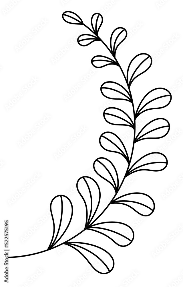 Modern line art tropical leaves Modern line art tropical leaves