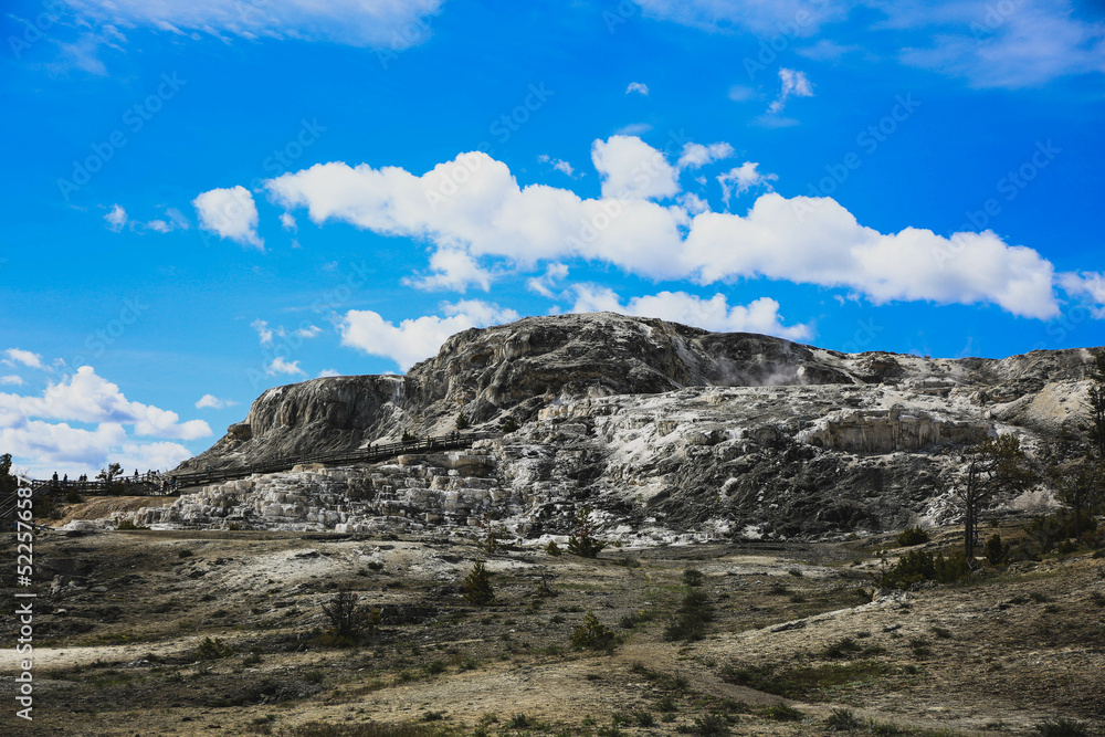 landscape with blue sky and clouds, Yellowstone National Park, nps, usa landscape with blue sky and clouds, Yellowstone National Park, nps, usa