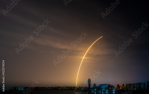 Night Time Rocket Launch Over Indian River Lagoon