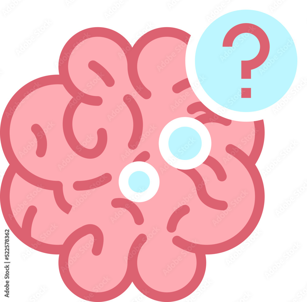 Obraz premium Brain icon with question mark. Problem solving mind