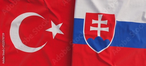 Photography Flags of Turkey and Slovakia