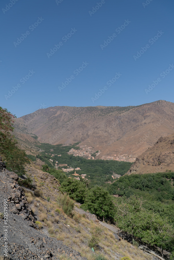 view over imlil valley in morocco
