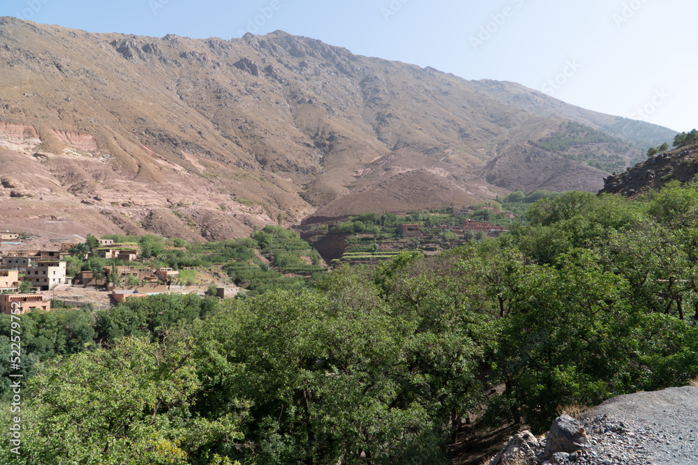 Panoramic view over imlil valley morocco