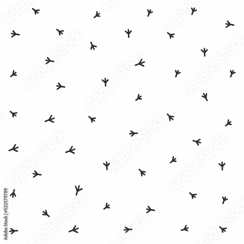 Vector pattern with chicken paw prints.
