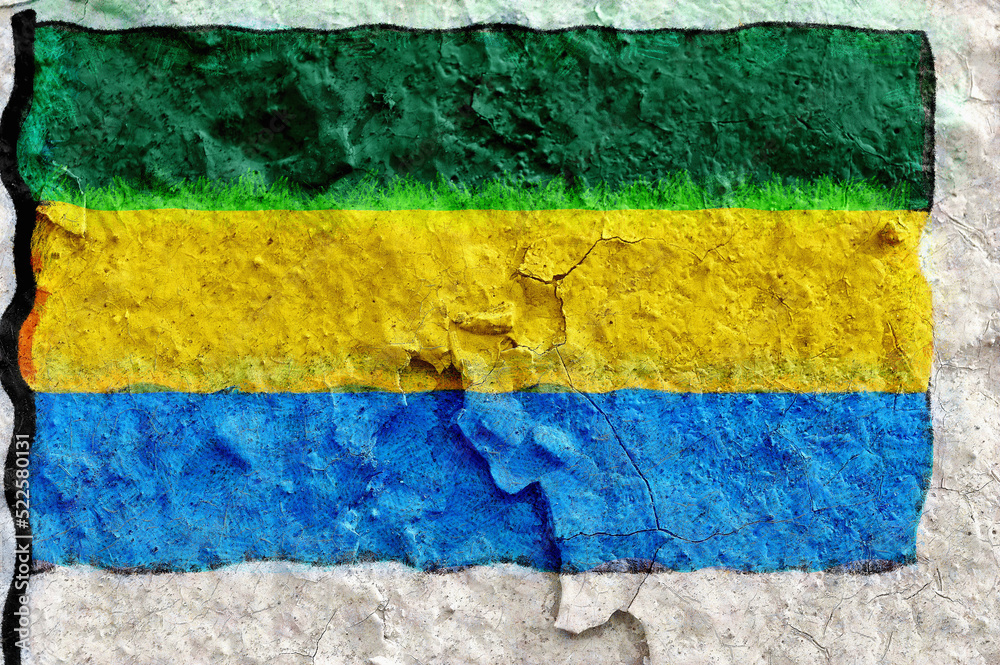 National flag on the graffiti - brick wall