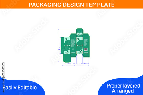 20 ml Box Packaging Design Template for syrup