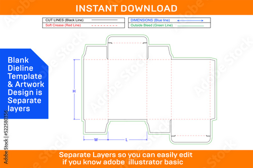 500 mg (2x10) TABLET BOX PACKAGING DESIGN TEMPLATE photo