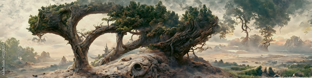 Obraz premium Artistic concept painting of a forest landscape, background illustration.