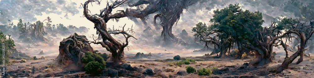 Artistic concept painting of a forest landscape, background illustration. Artistic concept painting of a forest landscape, background illustration.