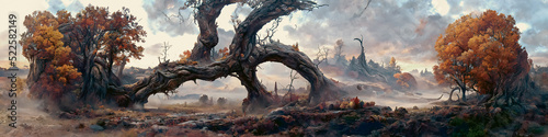 Artistic concept painting of a forest landscape  background illustration.