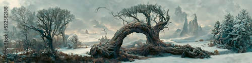 Artistic concept painting of a forest landscape, background illustration. © 4K_Heaven