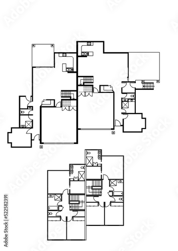 Floor plan. Interior. 2d floor plan for real estate. Home plan. 3D design of home space. Floor plan. 2d floor plan. Black&white floor plan. Autocad drawing. 