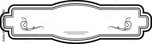 Vintage decorative emblem frame template. Blank border
