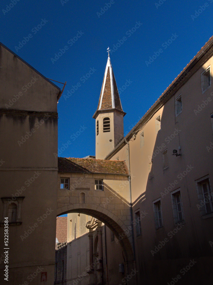 Fototapeta premium Dôle, August 2022 - Visit to the beautiful town of Dôle in Franche-Comté Burgundy - Birthplace of Louis PASTEUR
