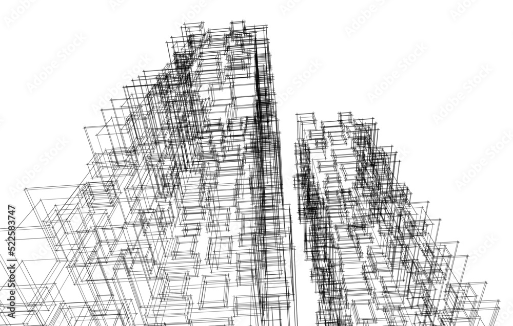 Modern building architectural background vector illustration