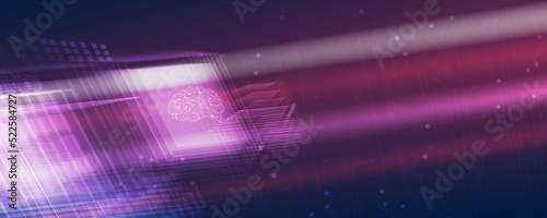 Artificial intelligence. Technology web background. Virtual concept