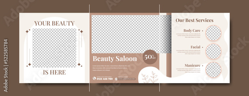 Beauty and spa social media post template design collection. Editable vector design.