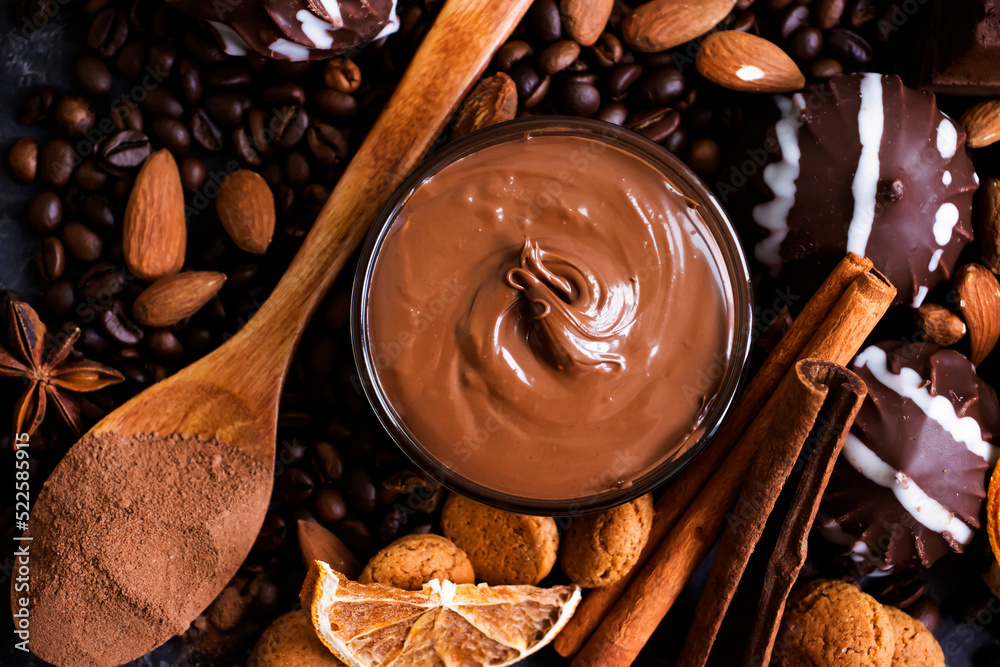 chocolate, sweets on a dark background chocolate, sweets on a dark background