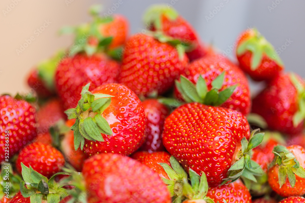 Fresh ripe delicious strawberries in bowl - healthy food and vegetarian Fresh ripe delicious strawberries in bowl - healthy food and vegetarian