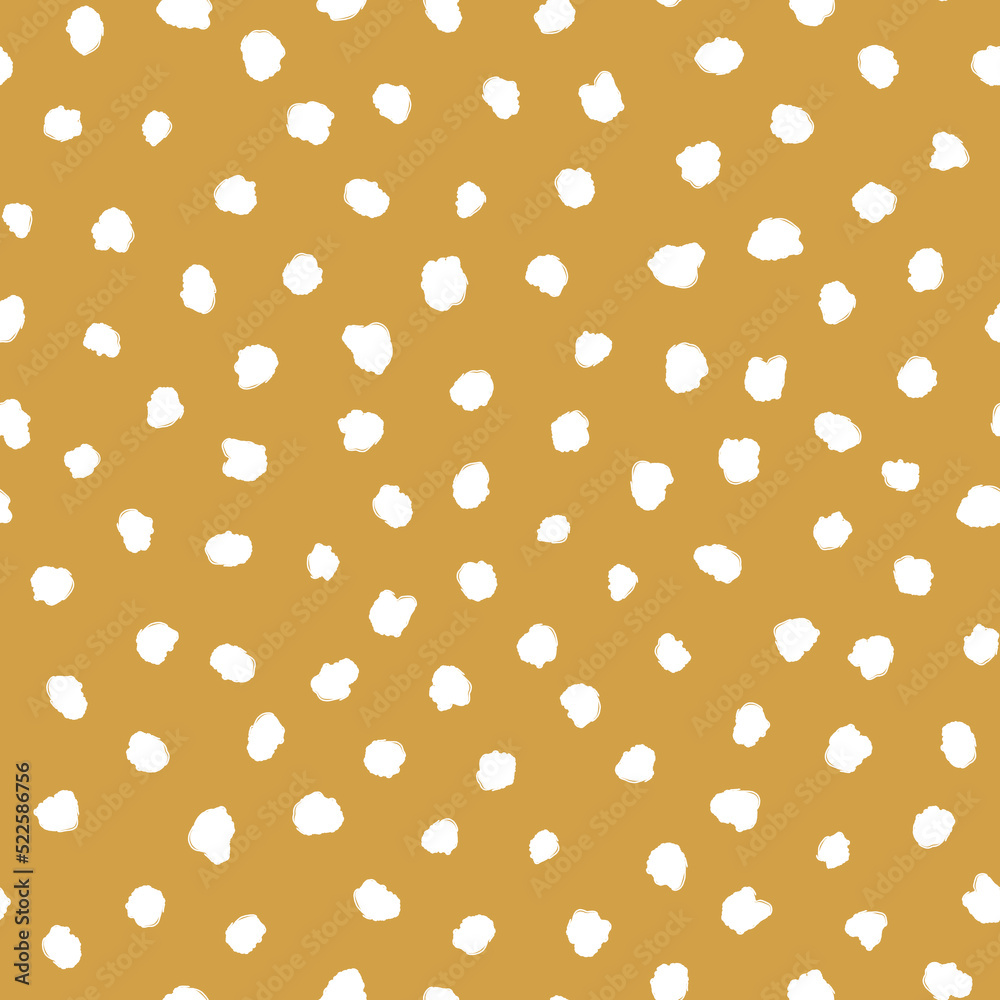 Seamless pattern with white spots and yellow background Seamless pattern with white spots and yellow background