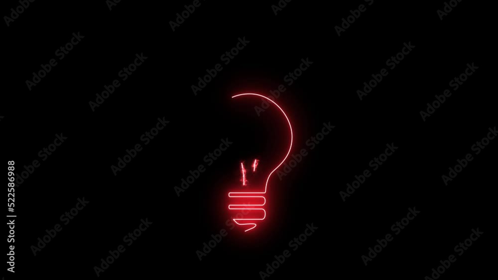 Neon red animated lamp icon. Running light track, beam, lines. Glow symbol of eternal love. Valentine's day. Hot hearts. Flame of passion. Screensaver for intro, business, holidays, discounts. 4k	