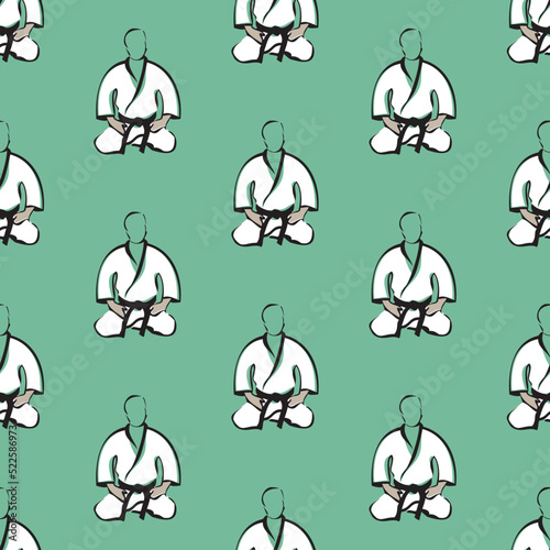 Seamless Texture Pattern MMA logo fist presswall. Vector, EPS.