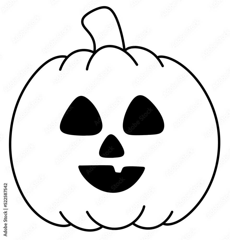 Cute halloween pumpkin line icon. Cute halloween pumpkin line icon.