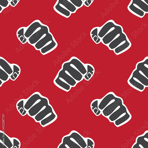 Seamless Texture Pattern MMA logo fist presswall. Vector, EPS.