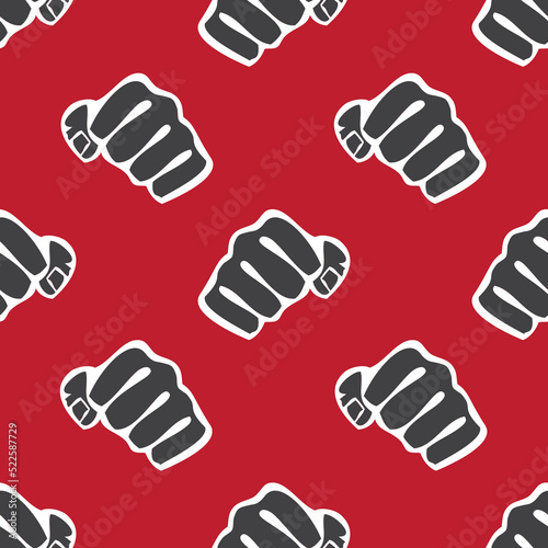 Seamless Texture Pattern MMA logo fist presswall. Vector, EPS. photo