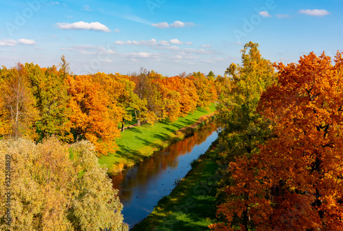 Autumn foliage in Catherine park, Pushkin (Tsarskoe Selo), Saint Petersburg, Russia