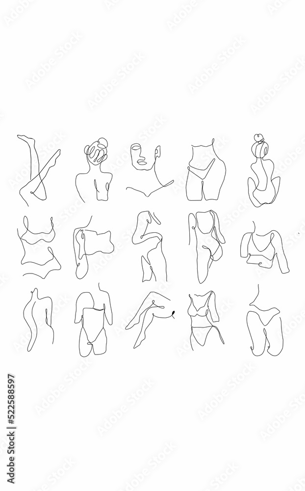 Fototapeta premium hand drawn illustration of women body