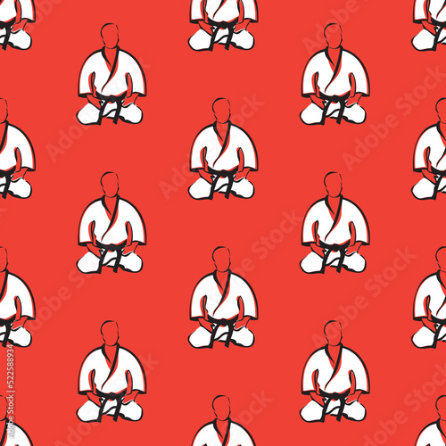 Seamless Texture Pattern MMA logo fist presswall. Vector, EPS.
