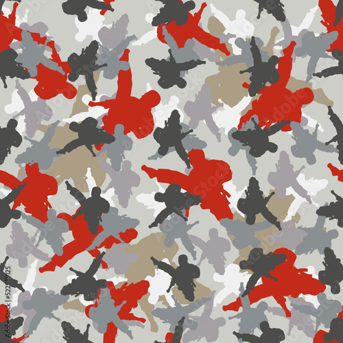 Cool Seamless Texture Pattern MMA, karate for print on t-shirts, rashguard. Vector, EPS.