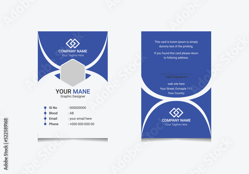 Unique and modern official id card template
