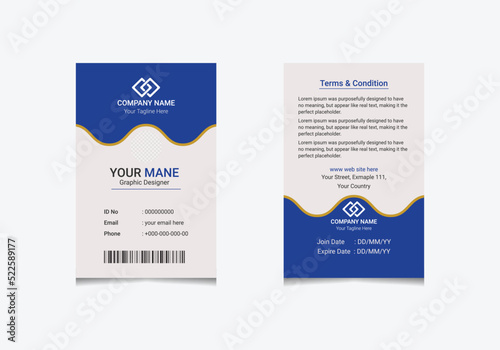 Unique and modern official id card template