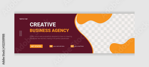 Geometric business agency twitter header design and web banner template