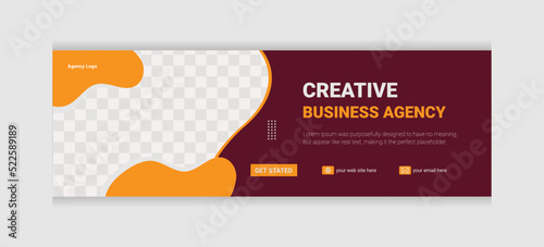 Geometric business agency twitter header design and web banner template