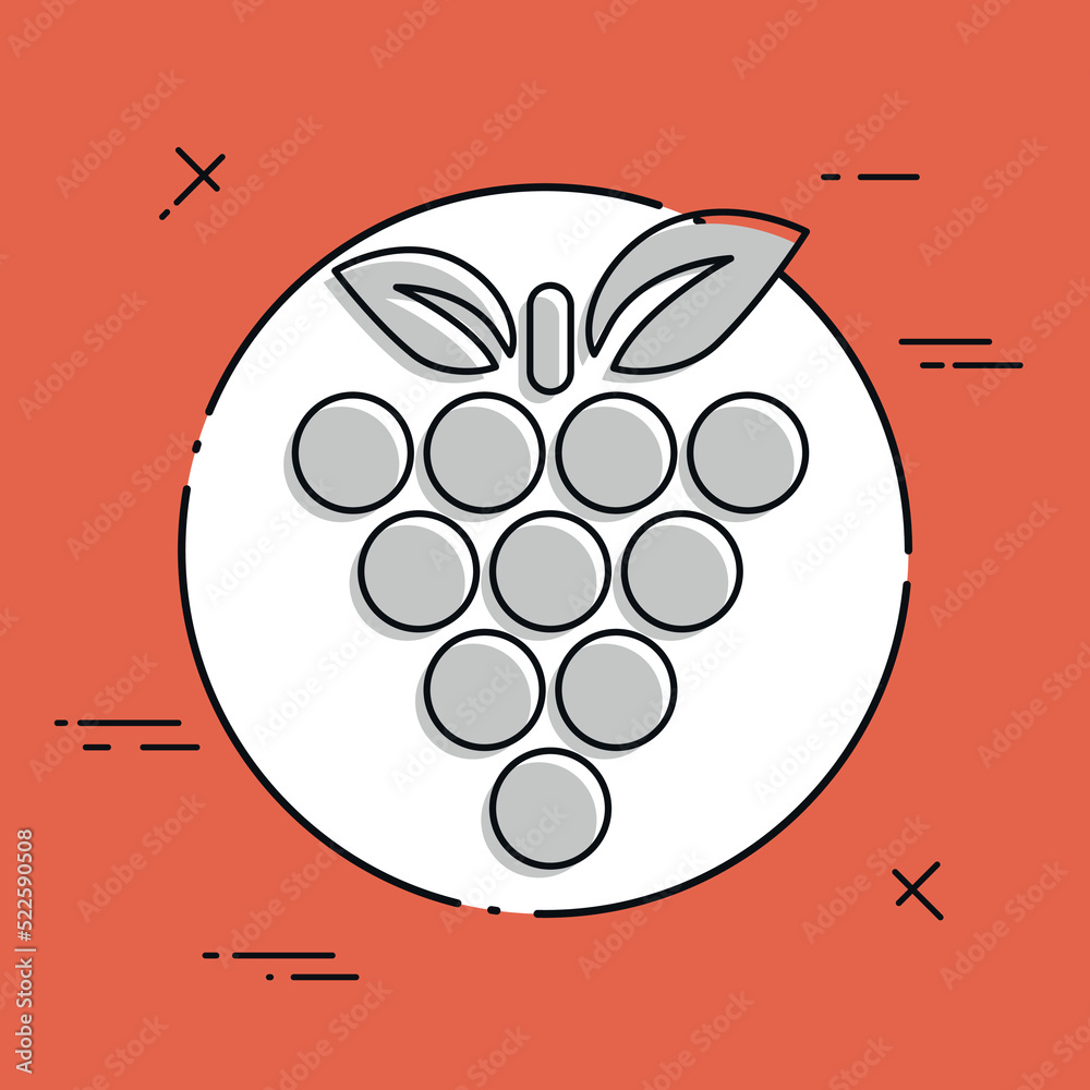 Vector illustration of grape single icon Vector illustration of grape single icon