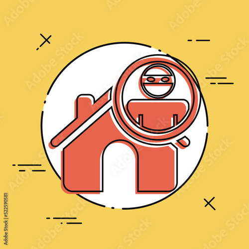 Vector illustration of house thief single isolated icon