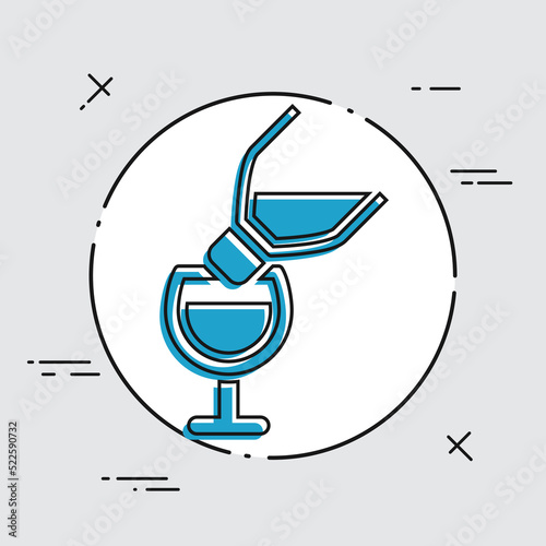 Vector illustration of single isolated wine pour icon