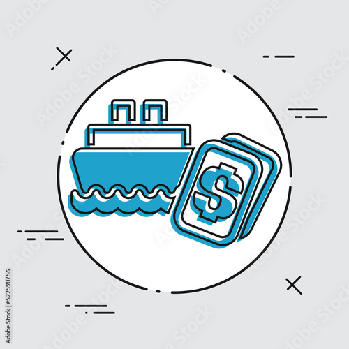 Vector illustration of single isolated navy cost icon