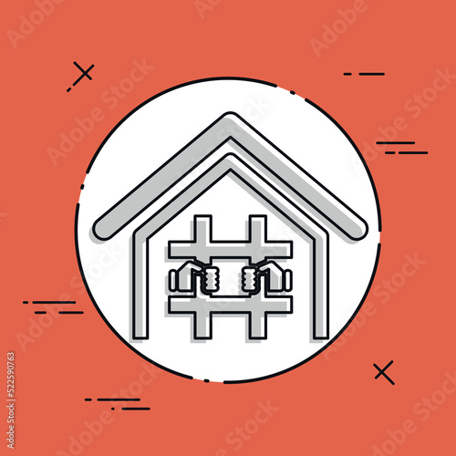 Vector illustration of single isolated prison icon