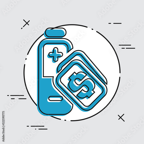 Vector illustration of single isolated charge cost icon