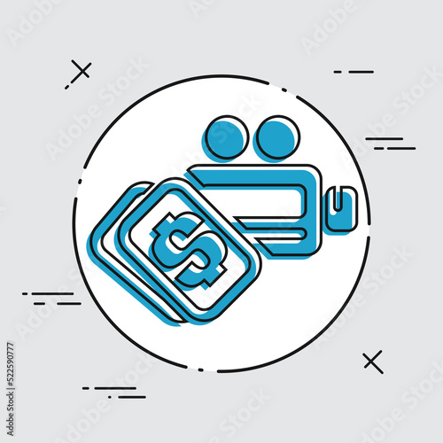 Vector illustration of single isolated video cost icon