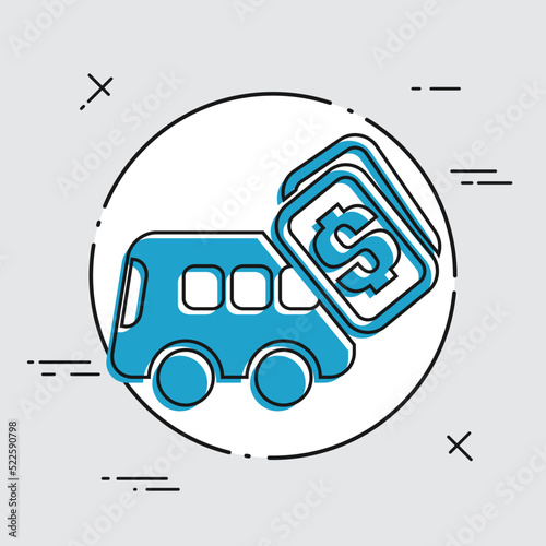 Vector illustration of single isolated bus pay icon