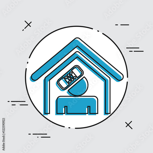 Vector illustration of single isolated home accident icon