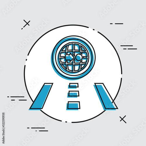 Vector illustration of single navigate icon